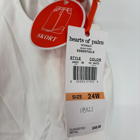 Hearts of Palm Women's Essential Solid Tech Stretch Skort White Size 24W NWT - Picture 7 of 7